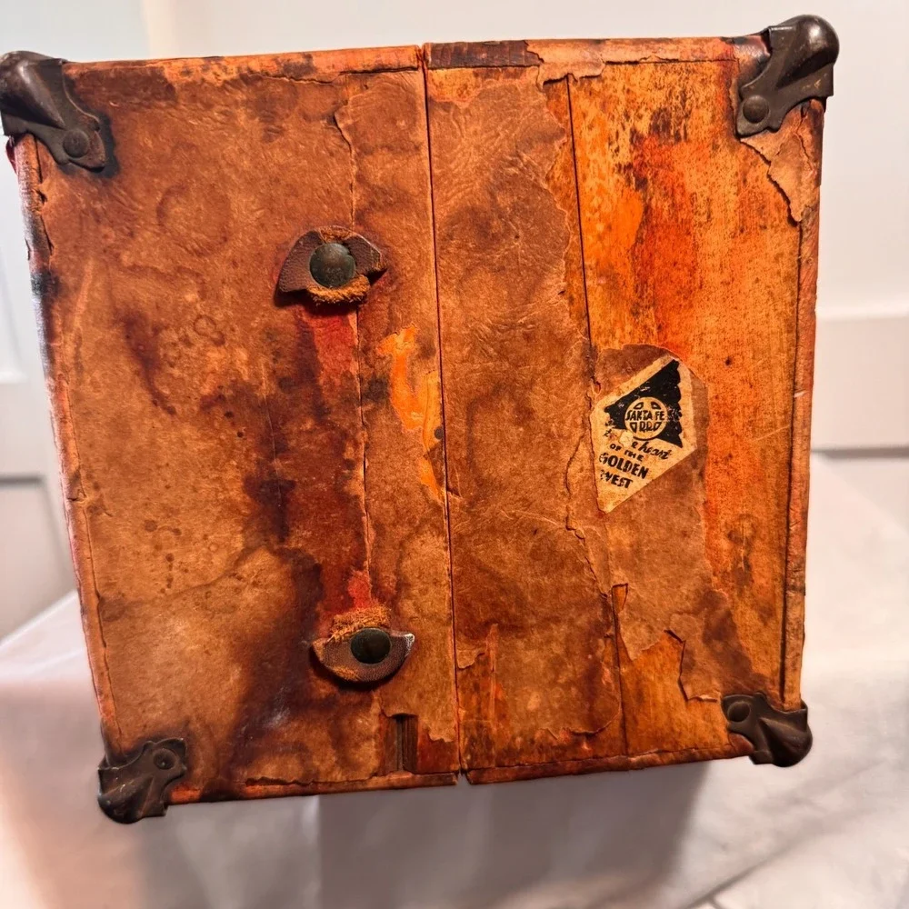 Vintage Cass Toy Box‎ Trunk Wood & Metal Decoupage Steamer Toy Chest